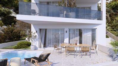 Ciovo, Okrug Gornji, luxuoso apartamento de três quartos com jardim e piscina - primeira fila