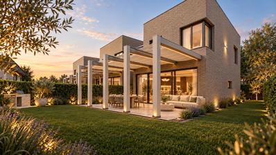 Zagreb, Maksimir, a modern house in a row, new building Remete Hills