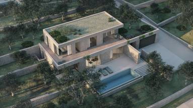 Island of Hvar, Jelsa, attractive building plot 1081.50 m² with conceptual design