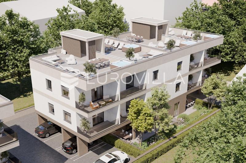 Strozanac, NOVÁ VÝSTAVBA, dvoupokojový byt ve druhém patře se střešní terasou, 73,3 m² - 2