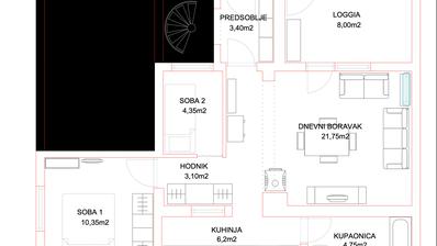 Zagreb, BRANIMIROVA, funkcionalan trosoban stan u prizemlju kuće, 62 m²