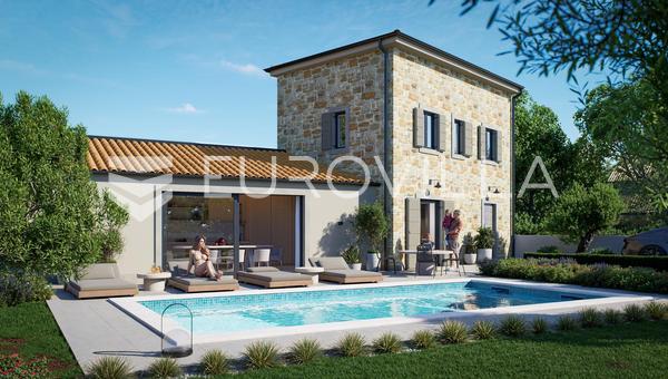 Istria, Krusari, casa in pietra in costruzione di 92 m² con piscina su un terreno di 530 m²