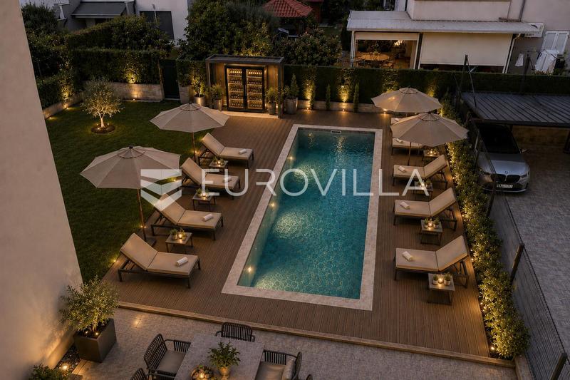 Istria, Novigrad, un apartamento de dos dormitorios en planta baja con jardín de 115 m², plaza de aparcamiento, piscina compartida - 16