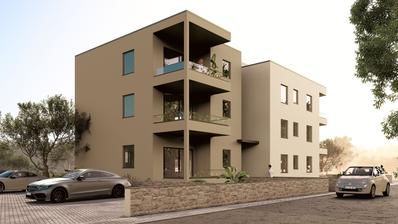 Vodice, moderna novogradnja, trosoban stan s pogledom na more, 300 m od mora, 2K3
