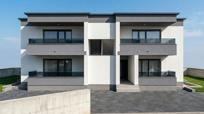 Rab, Kampor, Obra nueva, Apartamento de dos dormitorios salón aparcamiento