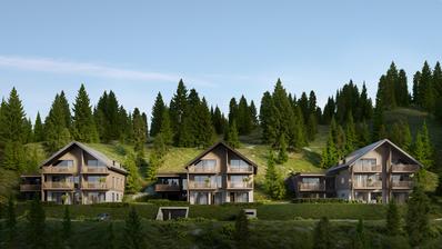 Itävalta, Hochrindl, UUSIRAKENNUS, moderni kaksio 69,34 m² puutarhalla