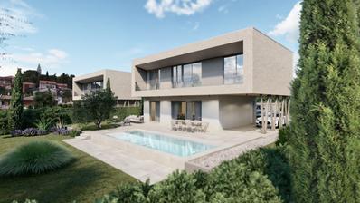 Istra, Kaštelir, građevinsko zemljište 809m2 s projektom i pravomoćnom građevinskom dozvolom