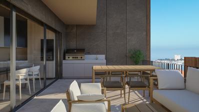 Istrien, Umag - Green Tower Residence, Trerumslägenhet med terrass på 1:a våningen