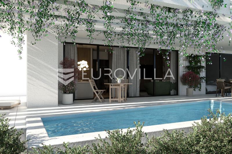 Zadar, Petrčane, luxurious, modernly furnished apartment on the ground floor with swimming pool