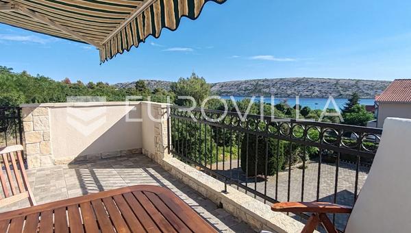 Rab, Barbat, toværelses lejlighed med havudsigt, 250 m fra havet, 54 m²