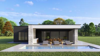 Istra, Žminj - moderna kamena vila 154 m2 s grijanim bazenom 35 m2, smart home i solarnom elektranom