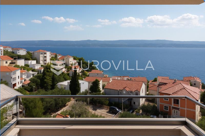 Omiška rivijera, dvosoban stan s balkonom i pogledom na more u novogradnji, 75.95 m²