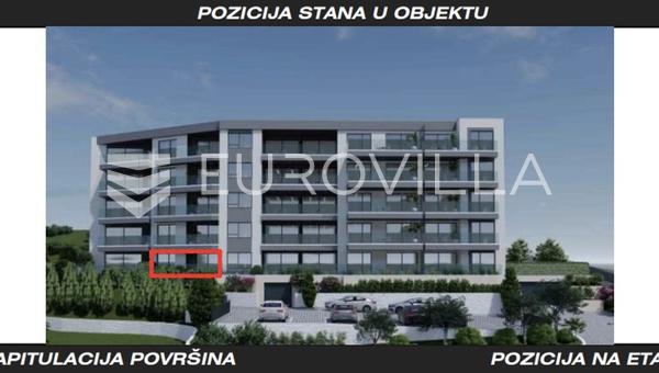 Appartamento di nuova costruzione a Makarska con una camera da letto, giardino terrazzato e splendida vista mare.