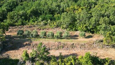 Istra, Motovun, građevinsko zemljište s pogledom na povijesne gradove