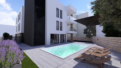 Zadar, Petrčane, luksuzni stan s bazenom i vrtom 30m od mora