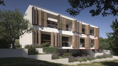 Vodice, moderne Zweizimmerwohnung mit einer geräumigen Loggia in einem Neubau