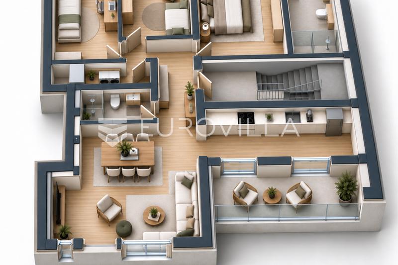 Osijek, Retfala, fire-roms leilighet, 97,41 m², med parkeringsplass og bod - 6