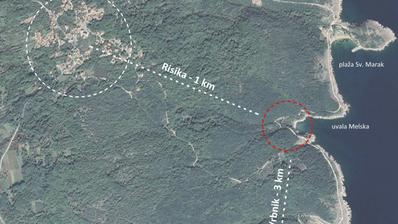 Krk, uvala Melska, građevinsko zemljište površine 75.700 m2 s idejnim projektom