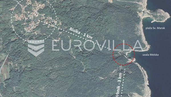 Krk, Melska koyu, 75.700 m2'lik imarlı arsa, konsept proje ile birlikte
