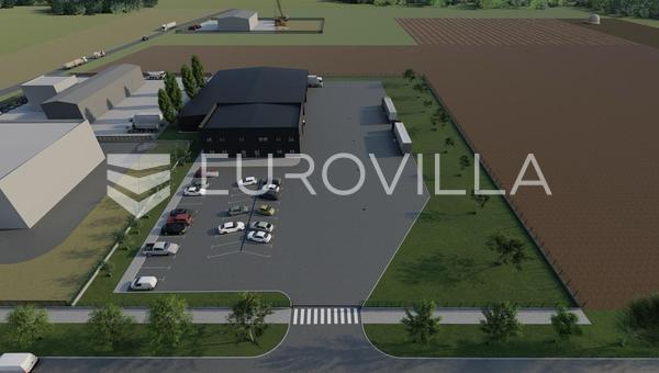 Rugvica, építési telek egy üzleti és ipari csarnok építésére vonatkozó projekttel, 9694 m