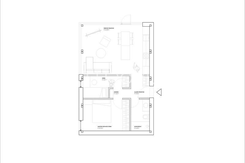 Beli Manastir, projekt Firingerova stan 51 m² s vrtom 182 m² - 7
