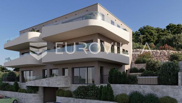 Brodarica, Edificio nuevo, apartamento de un dormitorio con vistas al mar, 71,98 m²