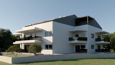 Istra, Rovinj, trosoban stan u prizemlju NKP 106,61m2 s garažnim mjestom u novogradnji
