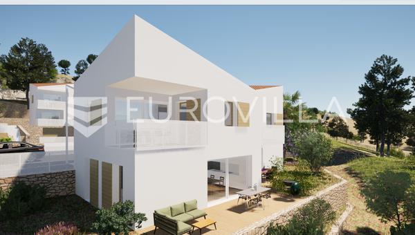 Cres, YENİ BİNA, 2 yatak odası + salon, 87,82 m², yeni inşaat, bahçeli ve deniz manzaralı daire