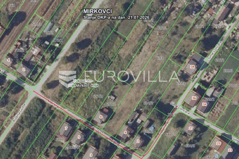 Vinkovci, Mirkovci, atraktívny stavebný pozemok s rozlohou 817 m² - 1