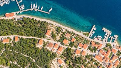 Zadar, Dugi Otok - luksuzna vila pripravljena za gradnjo, druga vrsta do morja, neoviran pogled na morje