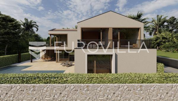 Istria, Vabriga, villa con vistas al mar y a los olivos.