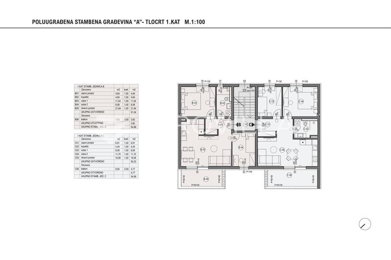 Pula, Stinjan, apartamento de tres dormitorios en un edificio moderno de nueva construcción, 1er piso, 54,96 m² - cerca del mar - 8