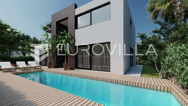 Zadar, Privlaka, villa con piscina y vistas al mar
