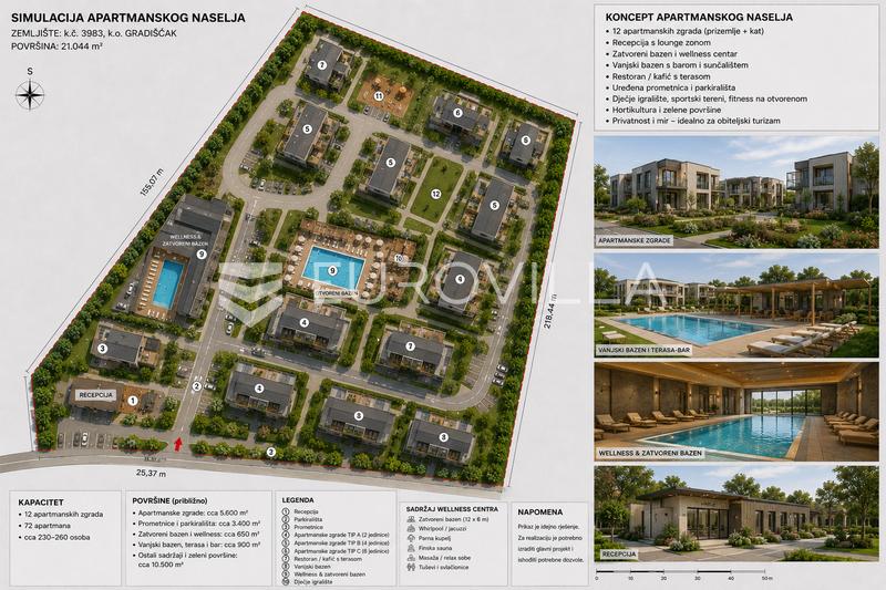 Sveti Martin na Muri, Gradiscak, exkluzivní stavební pozemek o rozloze 21 044 m² - 2
