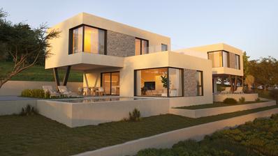 Vodice, luxus ikervilla úszómedencével és panorámás tengeri kilátással