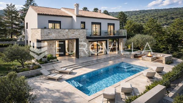 Krk sziget, Silo, luxus villa első sorban a tengerhez, Villa D