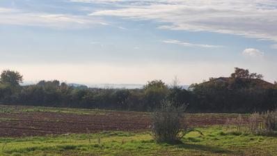 Istra, Galižana, zemljište na traženoj lokaciji s projektom i pogledom na more