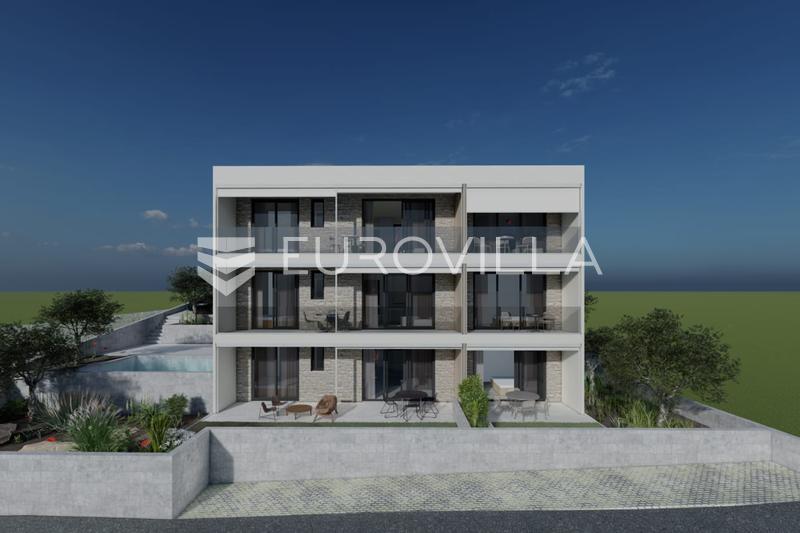 Šolta, Stomorska, modern two-bedroom apartment with perfect sea view and pool