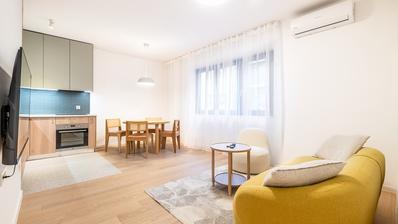Zagreb, Jarun, prachtig tweekamerappartement in een nieuw gebouw, 50 m², met een terras en privé gar