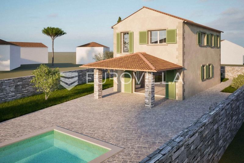 Krk, Garica, building plot 600 m² with a valid building permit - 1