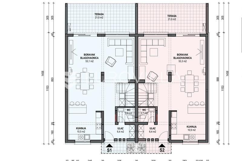 Slavonski Brod, Kolonija – four-room, two-storey apartment, with a private garden, 163,32 m²